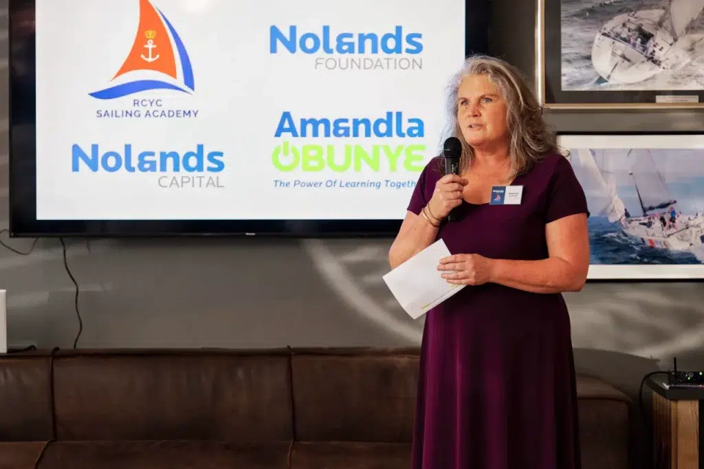 Professional event photography in Cape Town. Jennifer Burger at Beyond the Horizon event at Royal Cape Yacht Club, captured in action.