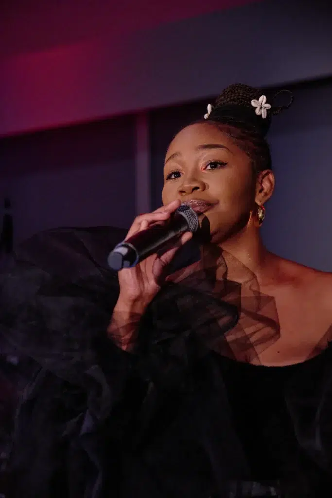 Elegant female singer performing at SALGA gala dinner, captured by professional Cape Town event photographer